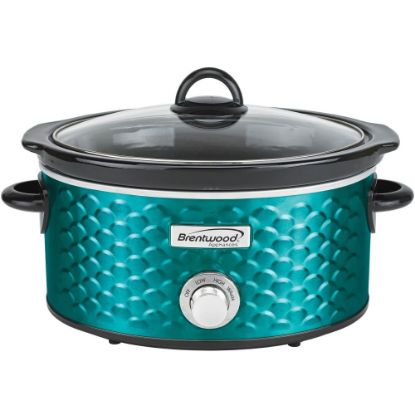 Picture of Brentwood SC-140BL Scallop Pattern 4.5 Quart Slow Cooker, Blue - 220 W1.13 gal - Cooking - Blue