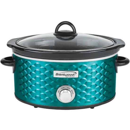 Picture of Brentwood SC-140BL Scallop Pattern 4.5 Quart Slow Cooker, Blue - 220 W1.13 gal - Cooking - Blue