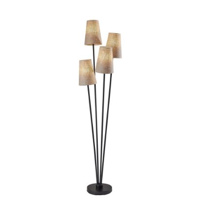 Picture of Adesso Wentworth 4-Light Floor Lamp, 68inH, Light Brown/Black