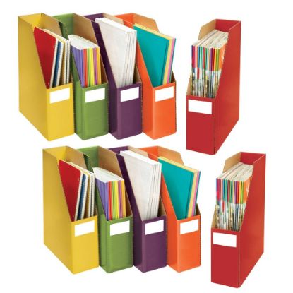 Picture of Sensational Classroom Storage Files, 9in x 12-1/4in x 3-1/2in, Assorted Colors, 5 Files Per Set, Pack Of 2 Sets