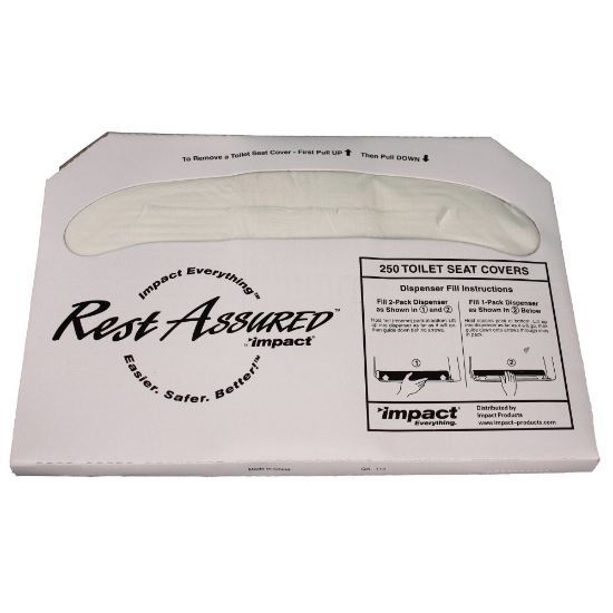 Picture of Rochester Midland Half-Fold Toilet Seat Covers, 250 Sheets Per Pack, Carton Of 20 Packs