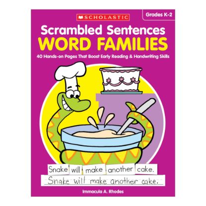 Picture of Scholastic Teacher Resources Activity Book Scrambled Sentences, Word Families, Grades K-2