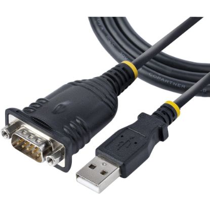 Picture of StarTech.com 3ft (1m) USB to Serial Cable, DB9 Male RS232 to USB Converter, USB to Serial Adapter, COM Port Adapter with Prolific IC - Use current and legacy serial RS232 devices w/ this USB to serial cable