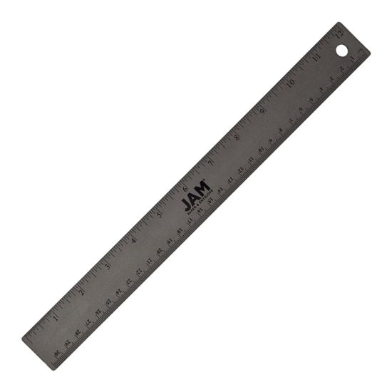 Picture of JAM Paper Non-Skid Stainless-Steel Ruler, 12in, Gray