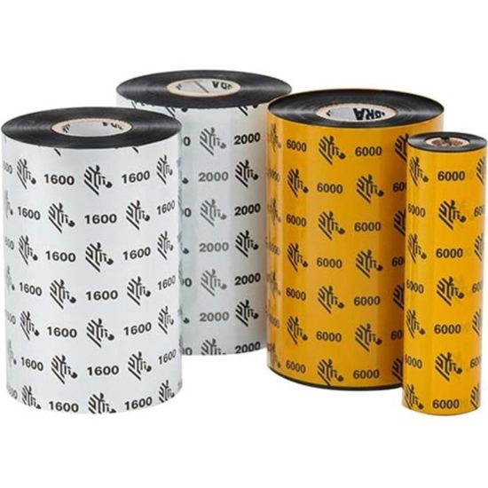 Picture of Zebra Wax Ribbon 1.57inx1476ft 2100 High Performance 1in core - Thermal Transfer - Black - 24