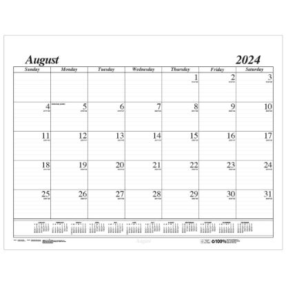 Picture of House of Doolittle Monthly Academic Calendar Economy Desk, 17 Months (Aug-Dec), 22in x 17in, Black