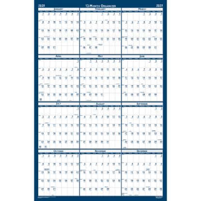 Picture of House of Doolittle Laminated Wipe Off Wall Academic Calendar, Reversible, 18in x 24in