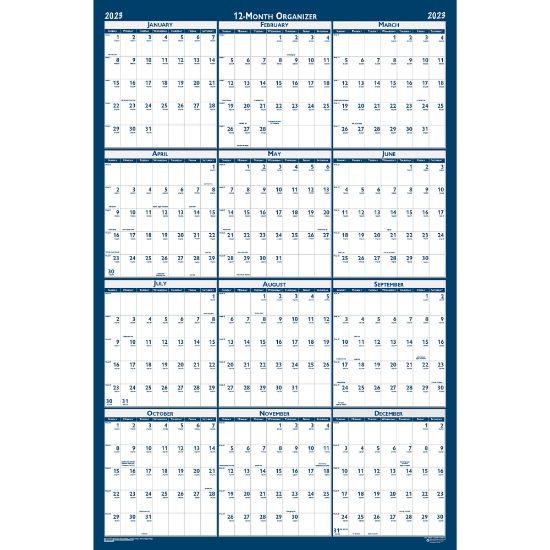 Picture of House of Doolittle Laminated Wipe Off Wall Academic Calendar, Reversible, 18in x 24in