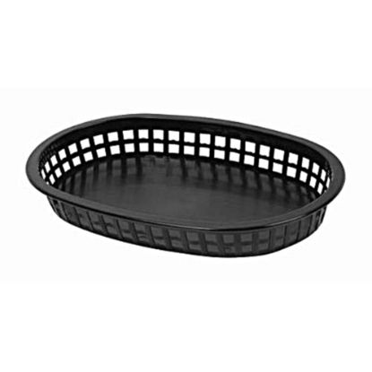 Picture of Thunder Group Oval Fast Food Baskets, 10-3/4in, Black, Set Of 12 Baskets