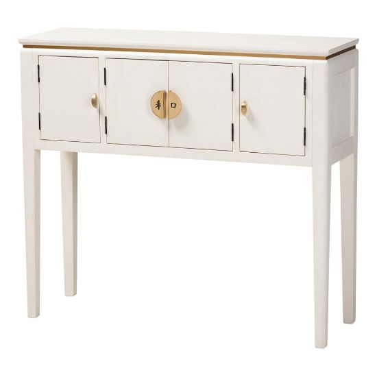 Picture of Baxton Studio 4-Door Wood Console Table, 33-1/2inH x 37-7/16inW x 11-1/4inD, White