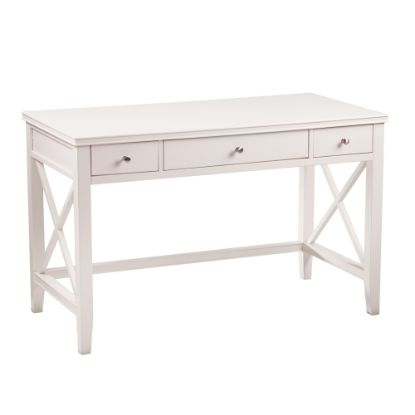 Picture of SEI Furniture Larksmill 3-Drawer 48inW Writing Desk, White