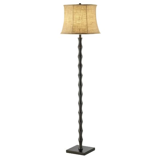 Picture of Adesso Stratton Floor Lamp, 62inH, Brown Shade/Black Base