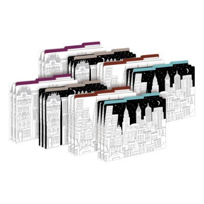 Picture of Barker Creek Tab File Folders, Letter Size, Color Me! Cityscapes, Pack Of 24 Folders