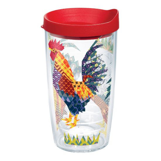 Picture of Tervis Patchwork Rooster Tumbler With Lid, 16 Oz, Clear