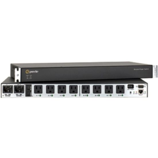 Picture of Perle RPS830 8-Outlets PDU - IEC 60320 C20 - 8 x NEMA 5-15R - 120 V AC - Network (RJ-45) - 1U - Horizontal - Rack-mountable