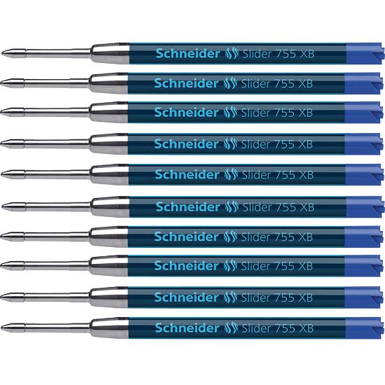 Picture of Schneider Slider Giant Refill Viscoglide Ink, XB, Blue, Pack of 10