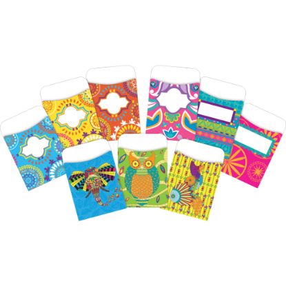 Picture of Barker Creek Peel & Stick Library Pockets, 3-1/2in x 5-1/8in, Colorful, Set Of 90 Pockets