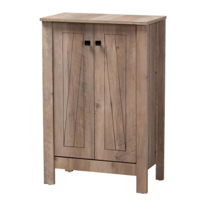 Picture of Baxton Studio Modern And Contemporary Transitional 37inH 2-Door Shoe Storage Cabinet, Natural Oak