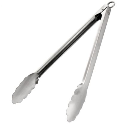 Picture of Martha Stewart Stainless Steel Easy-Lock Extra Long Kitchen Tongs, Silver