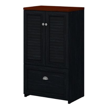 Picture of Bush Furniture Fairview Storage Cabinet With Drawer, Antique Black, Standard Delivery