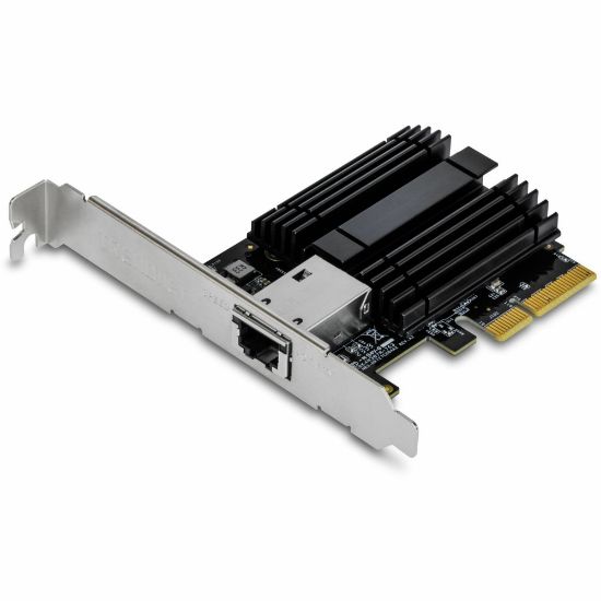 Picture of TRENDnet 10 Gigabit PCIe Network Adapter, Converts A PCIe Slot Into A 10G Ethernet Port, Supports 802.1Q Vlan, Includes Standard & Low-Profile Brackets, PCIe 2.0, PCIe 3.0, Silver, TEG-10GECTX - 10 Gigabit PCIe Network