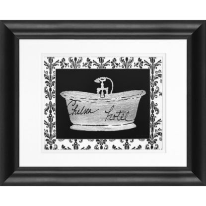 Picture of Timeless Frames Marren Framed Bath Artwork, 11in x 14in, Black, Paris Hotel Tub I