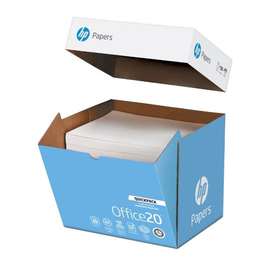 Picture of HP Office Quickpack Multi-Use Printer & Copy Paper, White, Letter (8.5in x 11in), 2500 Sheets Per Case, 20 Lb, 92 Brightness, Case Of 5 Reams