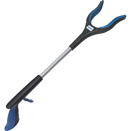 Picture of Ettore Grip N Grab Multipurpose Pickup Tool - 16in Reach - Articulating Head, Rust Proof, Comfortable Handle, Lightweight - Rubber, Aluminum, Plastic - Blue - 1 Each