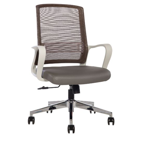 Picture of Sinfonia Song Ergonomic Mesh/Fabric Mid-Back Task Chair With Antimicrobial Protection, Loop Arms, Copper/Gray/White