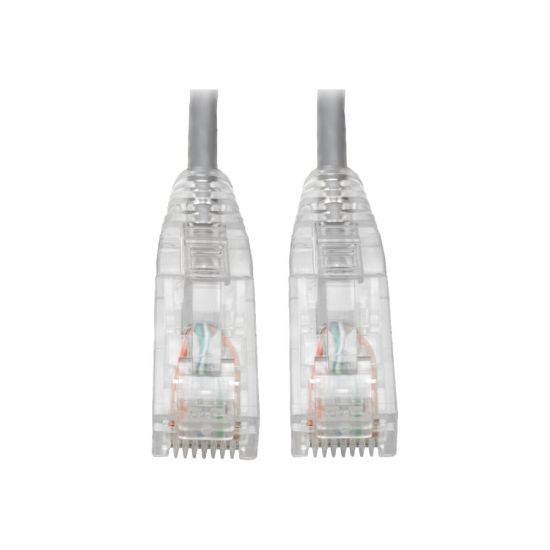 Picture of Tripp Lite Cat6 UTP Patch Cable (RJ45) - M/M, Gigabit, Snagless, Molded, Slim, Gray, 1 ft. - 1 ft Category 6 Network Cable for Network Device, Printer, Photocopier, Router, Server, Computer, Modem, Switch, Workstation - 28 AWG - Gray