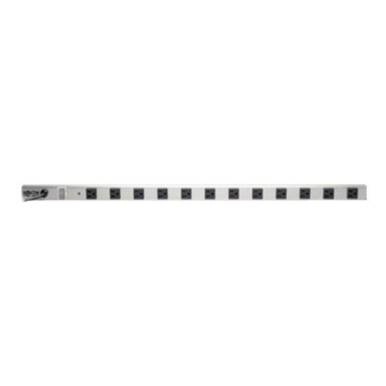 Picture of Tripp Lite Surge Protector Power Strip 120V 12 outlet 15ft cord 36in Length - Surge protector - 15 A - AC 120 V - 1800 Watt - output connectors: 12 - 15 ft cord - attractive gray