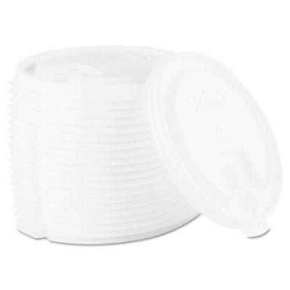 Picture of Dart Lift Back And Lock Tab Cup Lids For 10-24 Oz Cups, White, Sleeve Of 100 Lids, Carton Of 20 Sleeves