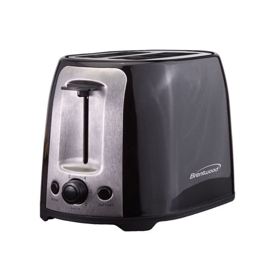 Picture of Brentwood 2-Slice Extra-Wide-Slot Cool-Touch Toaster, Black/Stainless Steel