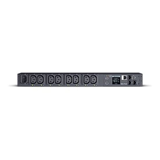 Picture of CyberPower Switched Metered-by-Outlet PDU81004 - Power distribution unit (rack-mountable) - AC 100-240 V - Ethernet, USB, serial - input: IEC 60320 C14 - output connectors: 8 (power IEC 60320 C13) - 1U - 10 ft cord