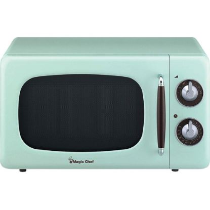 Picture of Magic Chef MCD770CM .7 Cubic -ft 700-Watt Retro Microwave (Mint Green) - Single - 0.7 ft� Capacity - Microwave - 7 Power Levels - 700 W Microwave Power - FusePlastic, Metal - Countertop - Mint Green