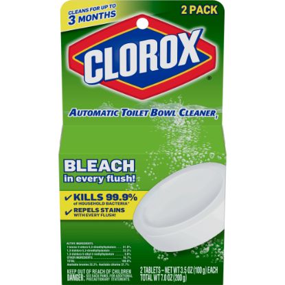 Picture of Clorox Ultra Clean Bleach Toilet Tablets, 3.5 Oz, White, Pack Of 2 Tablets