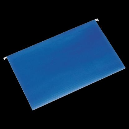 Picture of SKILCRAFT Hanging File Folders, 1/5 Cut, 2in Expansion, Legal Size, Blue, Box Of 25 Folders (AbilityOne 7530-01-357-6856)