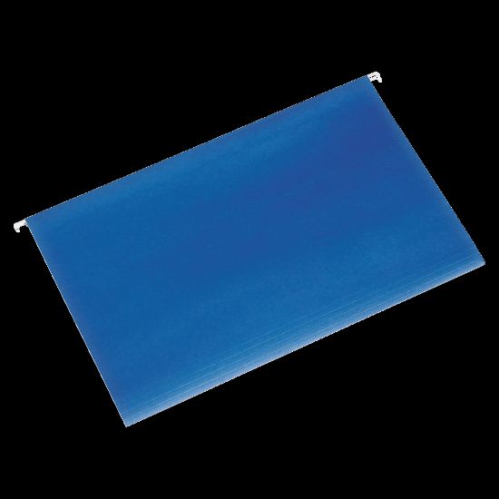 Picture of SKILCRAFT Hanging File Folders, 1/5 Cut, 2in Expansion, Legal Size, Blue, Box Of 25 Folders (AbilityOne 7530-01-357-6856)