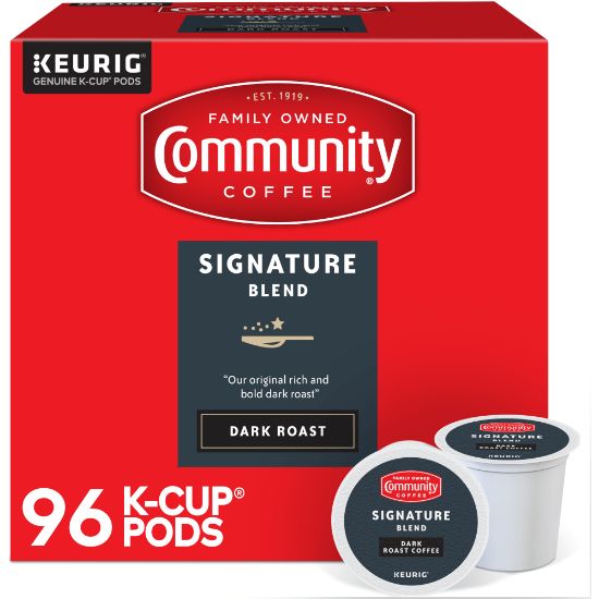 Picture of Community Coffee Keurig Single Serve K-Cup Pods, Signature Blend, Dark Roast, Box Of 96 Pods