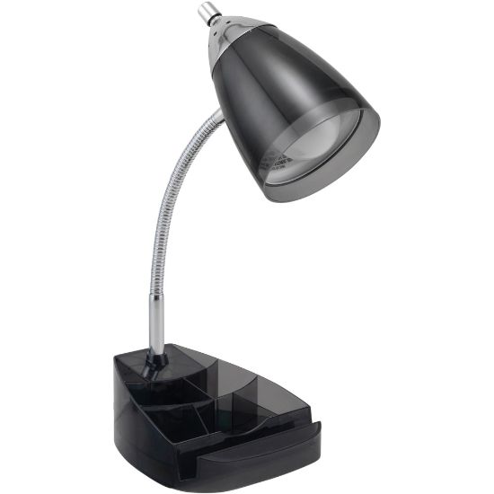 Picture of Victory Light V-Light Organizer Desk Lamp - 10 W LED Bulb - Chrome - Flexible Arm - Desk Mountable - Black, Chrome, Translucent - for Desk, Tablet, Phone