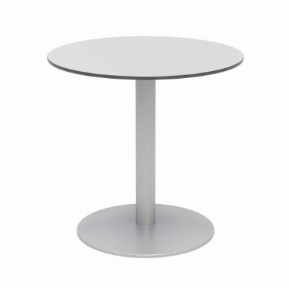 Picture of KFI Studios Eveleen Round Outdoor Bistro Patio Table, 41inH x 30inW x 30inD, Fashion Gray/White