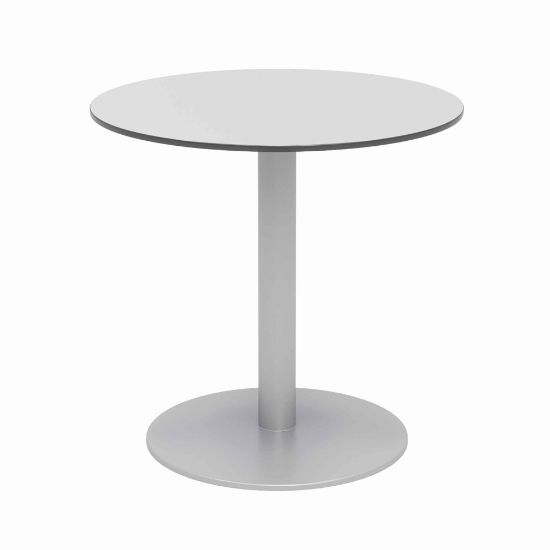 Picture of KFI Studios Eveleen Round Outdoor Bistro Patio Table, 41inH x 30inW x 30inD, Fashion Gray/White