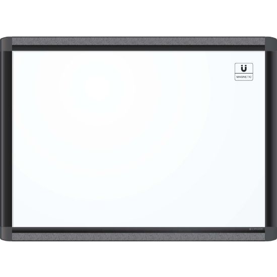 Picture of U Brands PINIT Magnetic Dry-Erase Board, 24in X 18in, Black Aluminum Frame, Actual Size 23in X 17in (3014U00-01)