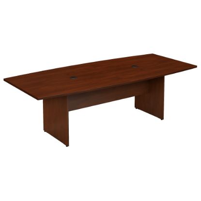 Picture of Bush Business Furniture 96inW x 42inD Boat Shaped Conference Table with Wood Base, Hansen Cherry, Standard Delivery