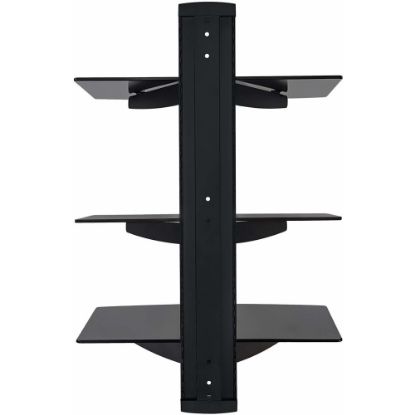 Picture of Mount-It! MI-893 Floating Wall-Mounted Triple A/V Shelf, 18inH x 16-1/2inW x 11-7/8inD, Black