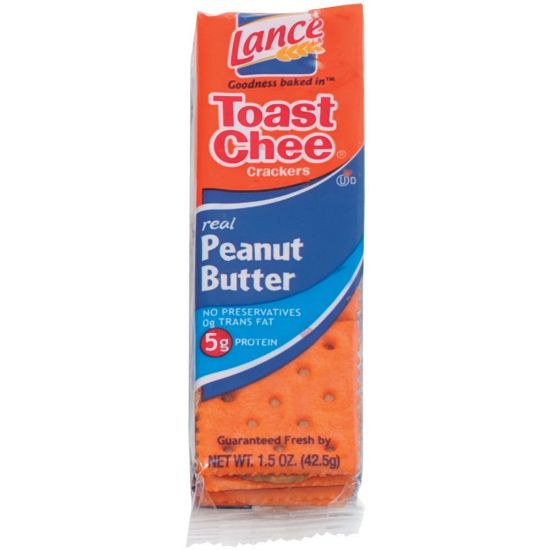 Picture of Lance Toast Chee Peanut Butter Cracker Sandwiches - Individually Wrapped - Peanut Butter - 1 Serving Pack - 24 / Box