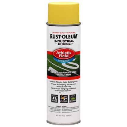 Picture of Rust-Oleum Industrial Choice AF1600 System Athletic Field Inverted Striping Paint, 17 Oz, Yellow, Case Of 12 Cans