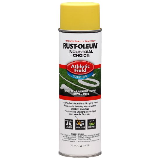 Picture of Rust-Oleum Industrial Choice AF1600 System Athletic Field Inverted Striping Paint, 17 Oz, Yellow, Case Of 12 Cans