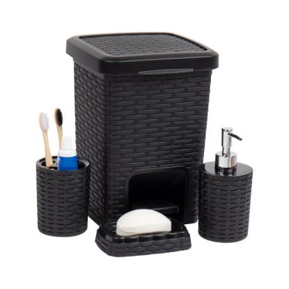 Picture of Mind Reader Basket Collection 4-Piece Bathroom Set, Black