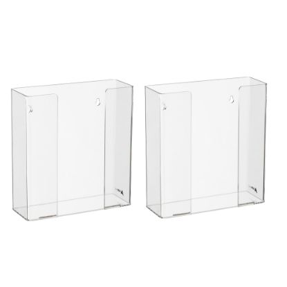 Picture of Alpine AdirMed Double Box Capacity Acrylic Glove Dispensers, 10-13/16inH x 10-1/4inW x 3-1/2inD, Clear, Pack Of 2 Dispensers